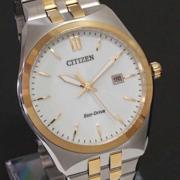 Citizen Men's Eco Drive Corso Integrated Bracelet Two Tone White Dial 40mm - Picture 8 of 11